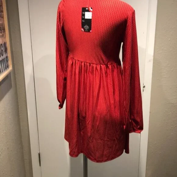 SACRED THREADS RED MINI DRESS NWT BOHO STYLE - Picture 5 of 14